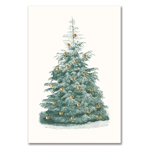 Natural Fir Tree with Gold Ornaments 